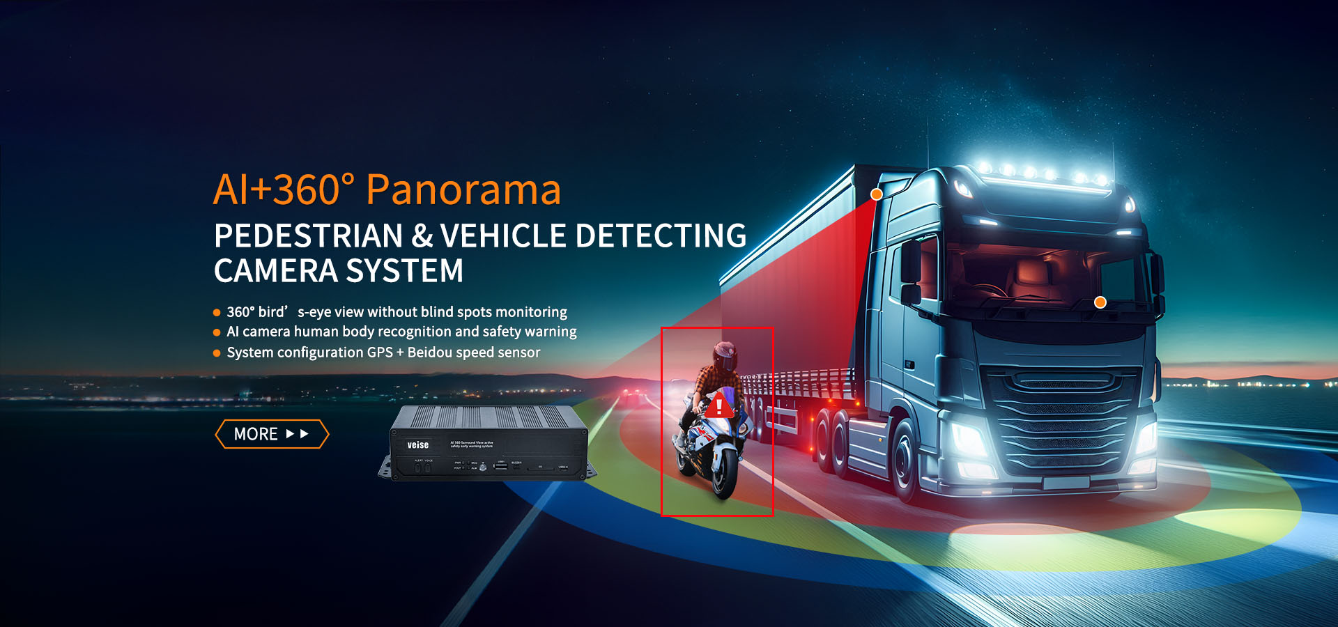 al+360 panorama pedestrian & vehicle detecting camera system