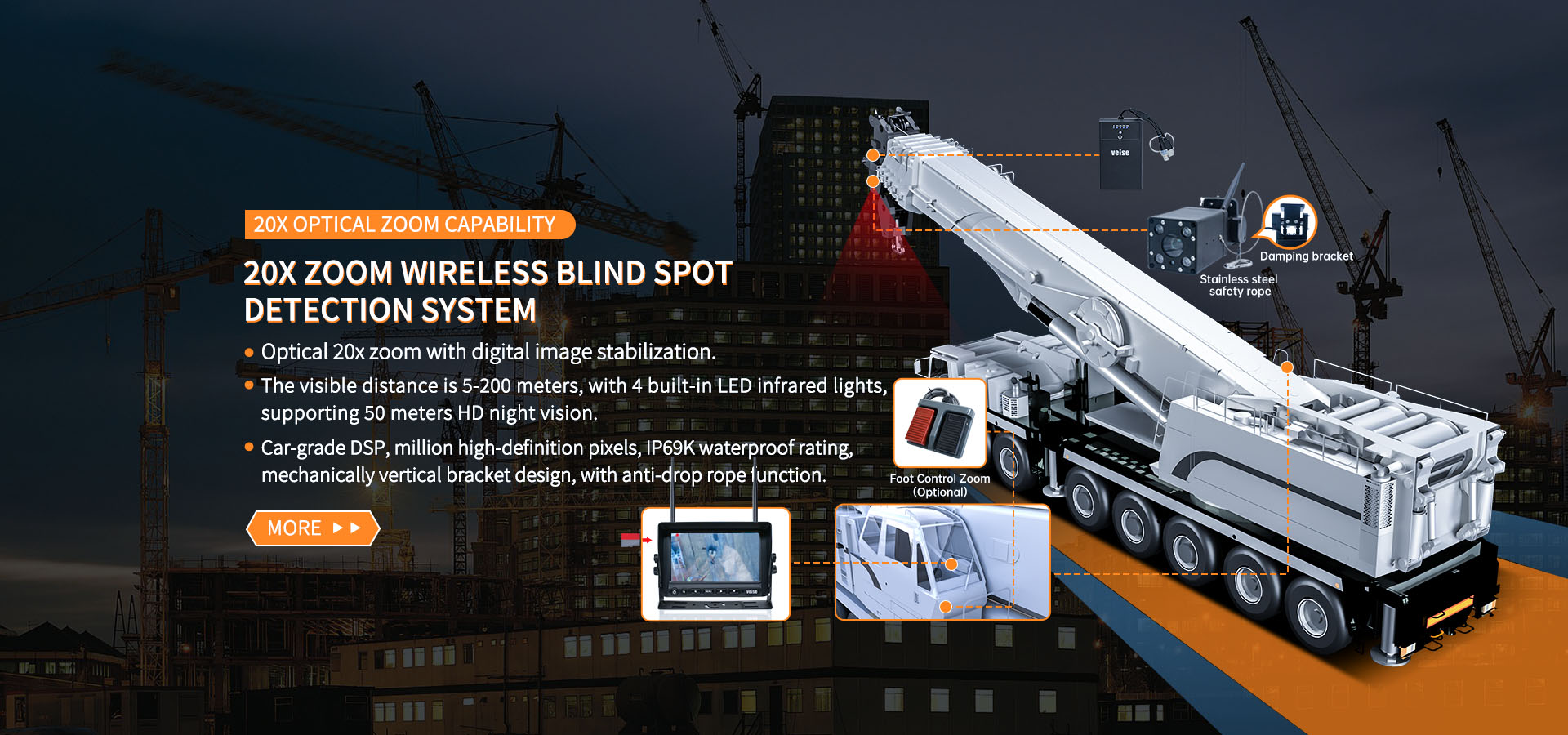 20X ZOOM WIRELESS BLIND SPOT DETECTION SYSTEM