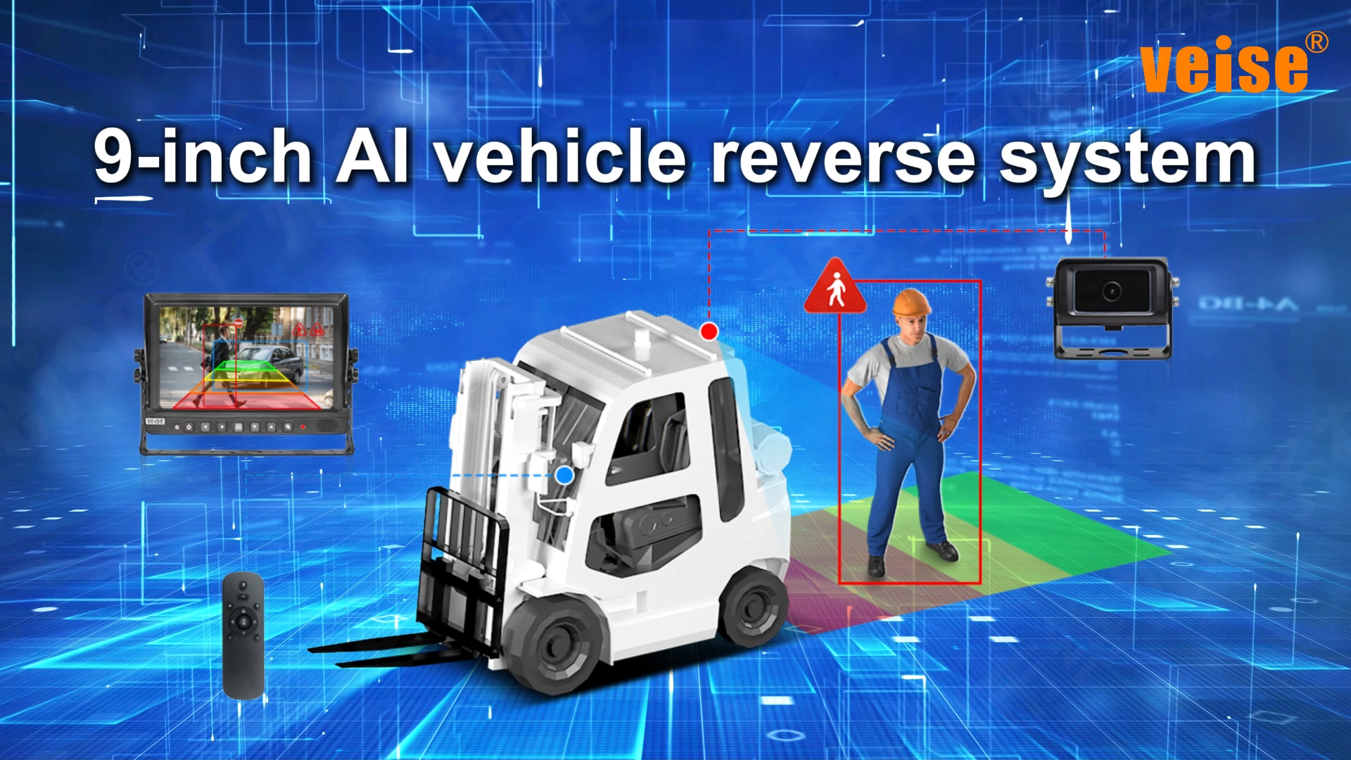 9-inch AI reverse camera system