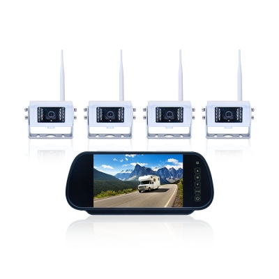 7-inch 1080P 4-screen Electronic Rearview Mirror Wireless Camera System