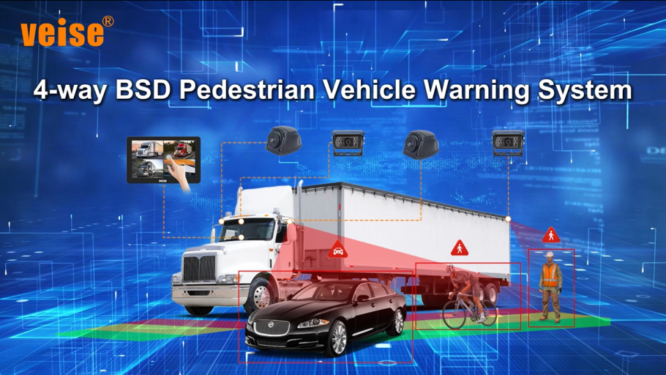 4-way BSD Pedestrian Vehicle Warning System